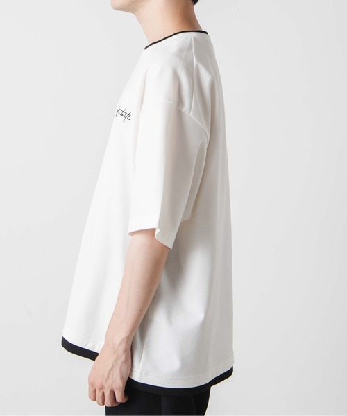 WEGO(ウィゴー)の「WEGO/フェイクレイヤードBIG T(Tシャツ/カットソー・メンズ・ホワイト/ブラック・MEDIUM/LARGE)」の12枚目の写真
