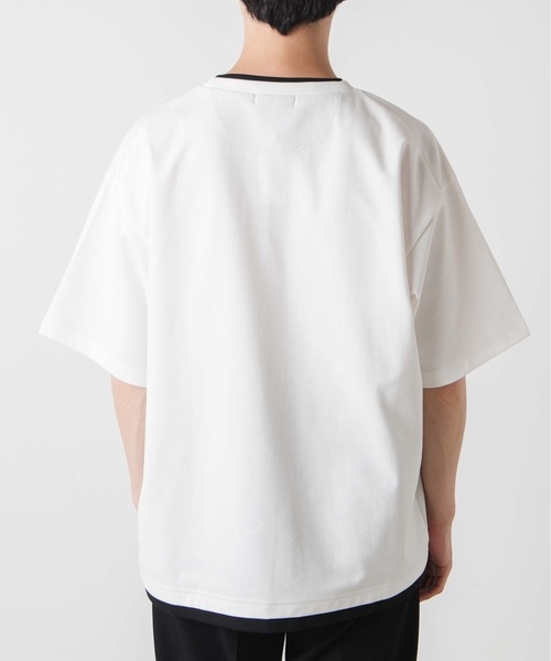 WEGO(ウィゴー)の「WEGO/フェイクレイヤードBIG T(Tシャツ/カットソー・メンズ・ホワイト/ブラック・MEDIUM/LARGE)」の13枚目の写真