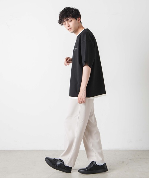 WEGO(ウィゴー)の「WEGO/フェイクレイヤードBIG T(Tシャツ/カットソー・メンズ・ホワイト/ブラック・MEDIUM/LARGE)」の20枚目の写真