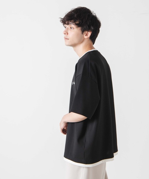 WEGO(ウィゴー)の「WEGO/フェイクレイヤードBIG T(Tシャツ/カットソー・メンズ・ホワイト/ブラック・MEDIUM/LARGE)」の22枚目の写真