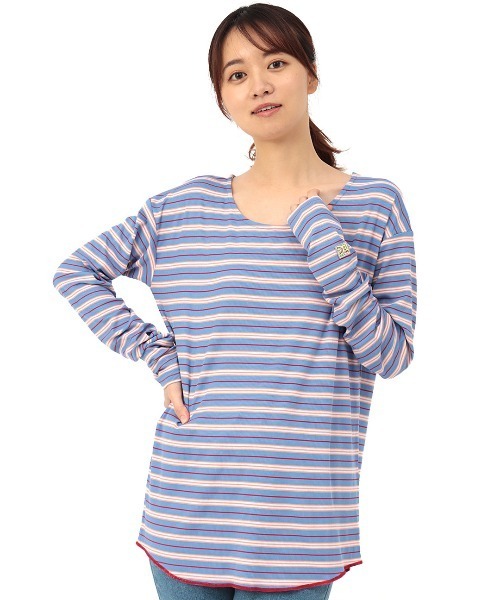 チチカカ（チチカカ）の「リブインナーロングＴシャツ（Tシャツ/カットソー・レディース・その他1/アイボリー/ブラック・FREE）」の10枚目の写真