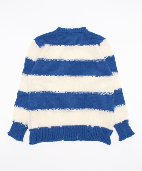 VIBGYOR（ヴィブジョー）の「【LAMPOON】ダメージボーダービッグニット（ニット/セーター・レディース・ブラック/ブルー・MEDIUM）」の21枚目の写真