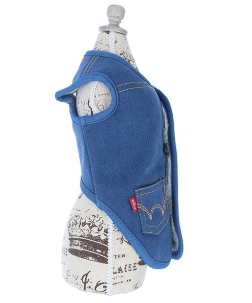 EDWIN（エドウィン）の「EDWIN/デニム風ボアベスト（ペットウェア・メンズ・ネイビー/ブルー・XS/M/S/L/2L/3L）」の5枚目の写真