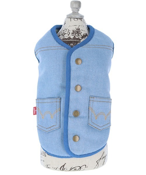 EDWIN（エドウィン）の「EDWIN/デニム風ボアベスト（ペットウェア・メンズ・ネイビー/ブルー・XS/M/S/L/2L/3L）」の7枚目の写真