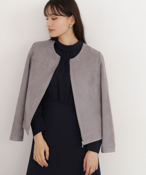 NATURAL BEAUTY BASIC（ナチュラルビューティーベーシック）の「フェイクスエードブルゾン（ブルゾン・レディース・グレー/ベージュ/ブラウン・SMALL/MEDIUM）」の11枚目の写真