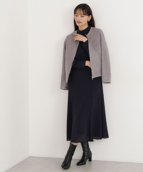 NATURAL BEAUTY BASIC（ナチュラルビューティーベーシック）の「フェイクスエードブルゾン（ブルゾン・レディース・グレー/ベージュ/ブラウン・SMALL/MEDIUM）」の13枚目の写真