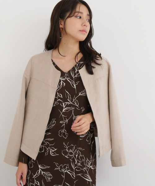 NATURAL BEAUTY BASIC（ナチュラルビューティーベーシック）の「フェイクスエードブルゾン（ブルゾン・レディース・グレー/ベージュ/ブラウン・SMALL/MEDIUM）」の5枚目の写真