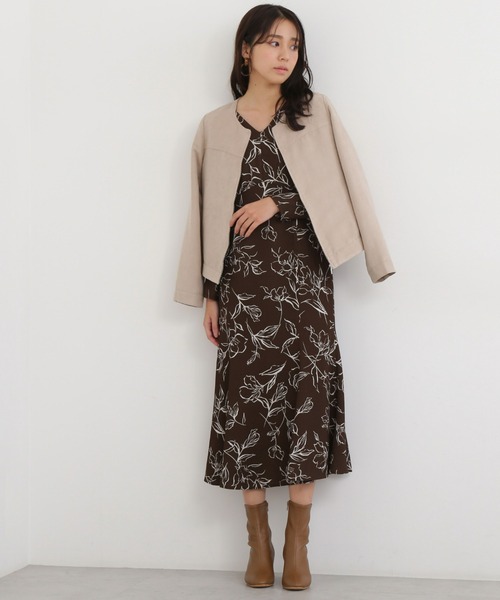 NATURAL BEAUTY BASIC（ナチュラルビューティーベーシック）の「フェイクスエードブルゾン（ブルゾン・レディース・グレー/ベージュ/ブラウン・SMALL/MEDIUM）」の9枚目の写真