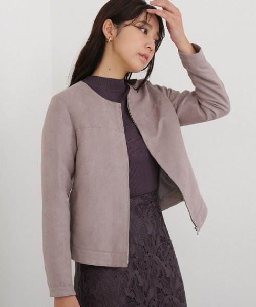 NATURAL BEAUTY BASIC（ナチュラルビューティーベーシック）の「フェイクスエードブルゾン（ブルゾン・レディース・グレー/ベージュ/ブラウン・SMALL/MEDIUM）」の17枚目の写真