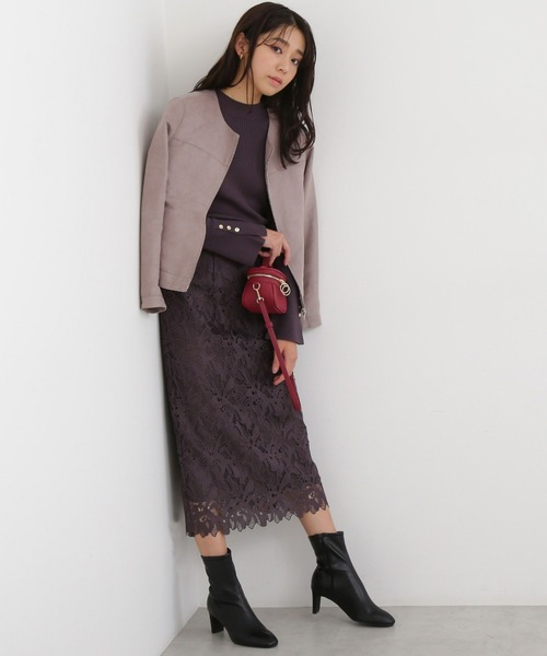 NATURAL BEAUTY BASIC（ナチュラルビューティーベーシック）の「フェイクスエードブルゾン（ブルゾン・レディース・グレー/ベージュ/ブラウン・SMALL/MEDIUM）」の20枚目の写真