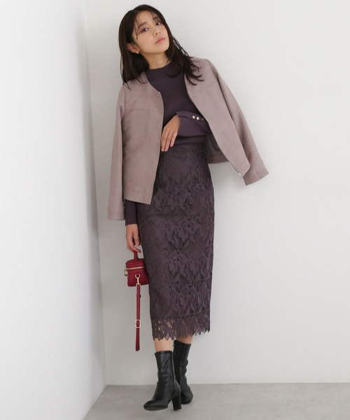 NATURAL BEAUTY BASIC（ナチュラルビューティーベーシック）の「フェイクスエードブルゾン（ブルゾン・レディース・グレー/ベージュ/ブラウン・SMALL/MEDIUM）」の21枚目の写真