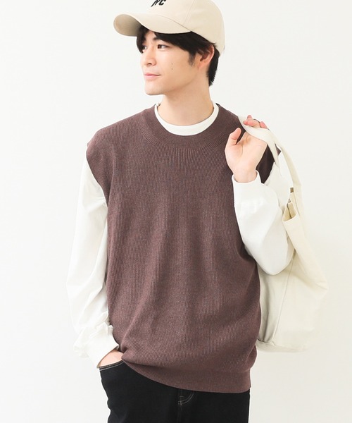 coca(coca)(コカ)の「メンズニットベスト(ベスト・メンズ・ネイビー/ブラウン/ブラック・M/L/XL)」の1枚目の写真