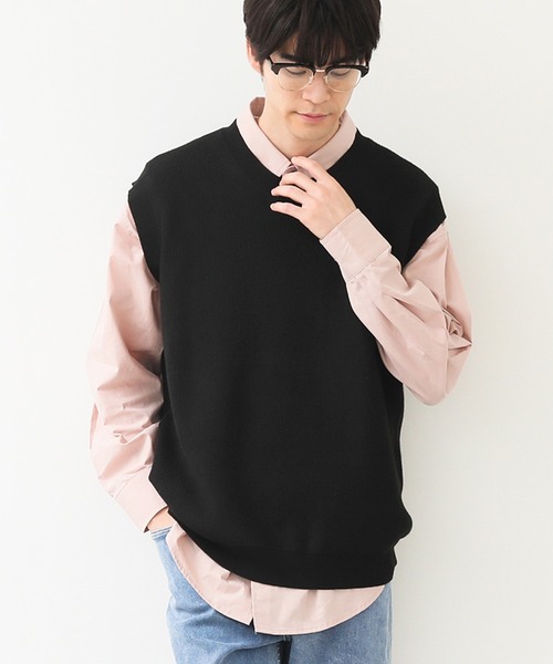 coca(coca)(コカ)の「メンズニットベスト(ベスト・メンズ・ネイビー/ブラウン/ブラック・M/L/XL)」の2枚目の写真