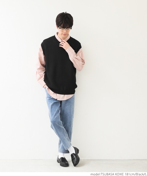 coca(coca)(コカ)の「メンズニットベスト(ベスト・メンズ・ネイビー/ブラウン/ブラック・M/L/XL)」の13枚目の写真
