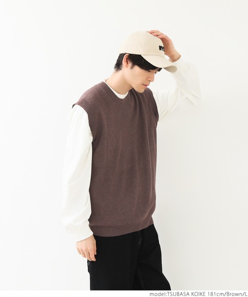 coca(coca)(コカ)の「メンズニットベスト(ベスト・メンズ・ネイビー/ブラウン/ブラック・M/L/XL)」の11枚目の写真