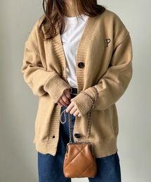 CLEA（クレア）の「ワンポイント刺繍オーバーサイズVネックカーディガン（カーディガン/ボレロ）」