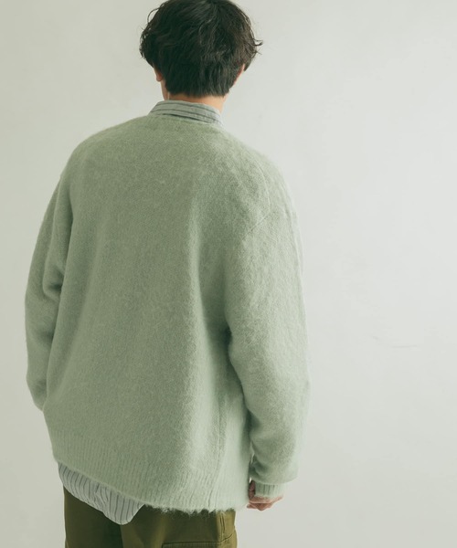 FORK&SPOON（フォークアンドスプーン）の「『ユニセックス』『WEB/一部店舗限定カラー』FORK&SPOON　モヘアニットカーディガン（カーディガン/ボレロ・メンズ・ライトブルー/グレー/ネイビー/オレンジ・4/5）」の8枚目の写真