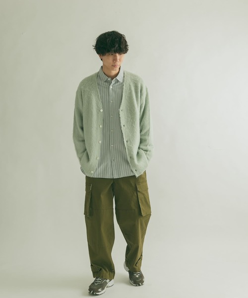 FORK&SPOON（フォークアンドスプーン）の「『ユニセックス』『WEB/一部店舗限定カラー』FORK&SPOON　モヘアニットカーディガン（カーディガン/ボレロ・メンズ・ライトブルー/グレー/ネイビー/オレンジ・4/5）」の11枚目の写真