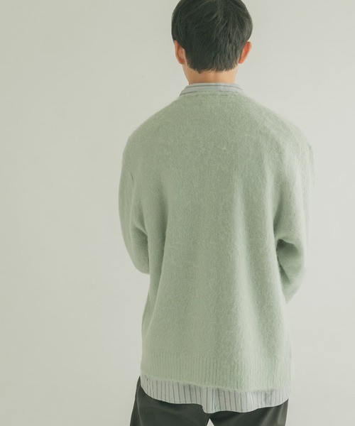 FORK&SPOON（フォークアンドスプーン）の「『ユニセックス』『WEB/一部店舗限定カラー』FORK&SPOON　モヘアニットカーディガン（カーディガン/ボレロ・メンズ・ライトブルー/グレー/ネイビー/オレンジ・4/5）」の14枚目の写真