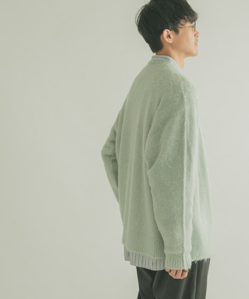 FORK&SPOON（フォークアンドスプーン）の「『ユニセックス』『WEB/一部店舗限定カラー』FORK&SPOON　モヘアニットカーディガン（カーディガン/ボレロ・メンズ・ライトブルー/グレー/ネイビー/オレンジ・4/5）」の15枚目の写真