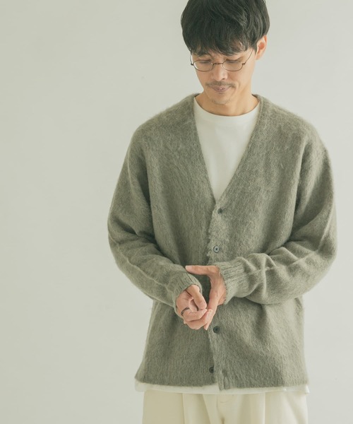 FORK&SPOON（フォークアンドスプーン）の「『ユニセックス』『WEB/一部店舗限定カラー』FORK&SPOON　モヘアニットカーディガン（カーディガン/ボレロ・メンズ・ライトブルー/グレー/ネイビー/オレンジ・4/5）」の17枚目の写真