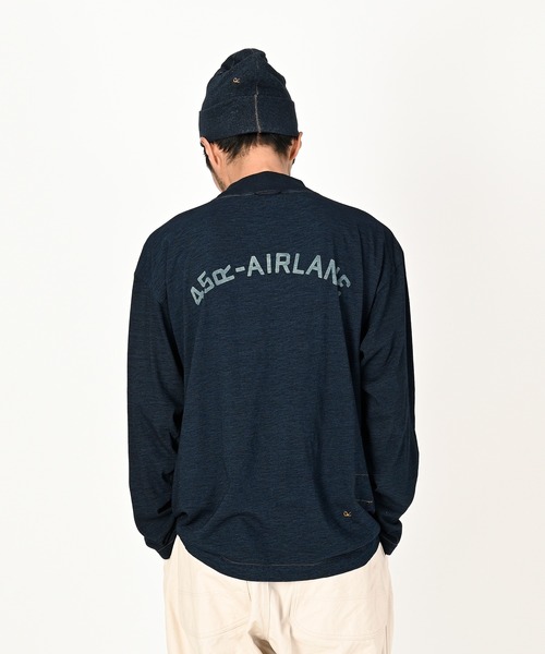 45R ブルdeエアレーンプリント 908 ヨックネック カットソー ブラック 45R（フォーティファイブアール）の「ブルdeエアレーンプリントの908