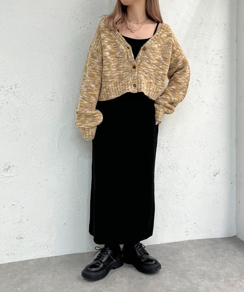 apres jour mignon（アプレジュールミニョン）の「メランジ袖ボリュームショートカーディガン【ZOZOTOWN限定アイテム】（カーディガン/ボレロ・レディース・ブラウン系その他/その他/ブルー系その他・フリー/X-LARGE）」の8枚目の写真