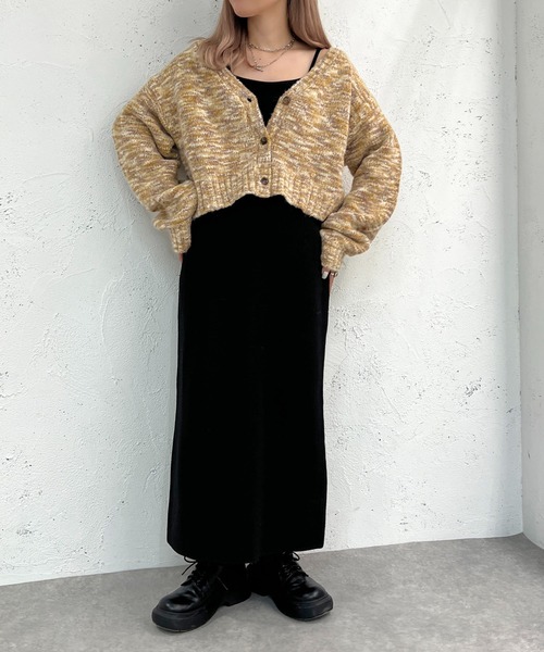 apres jour mignon（アプレジュールミニョン）の「メランジ袖ボリュームショートカーディガン【ZOZOTOWN限定アイテム】（カーディガン/ボレロ・レディース・ブラウン系その他/その他/ブルー系その他・フリー/X-LARGE）」の9枚目の写真