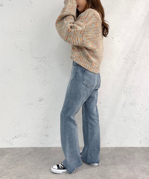 apres jour mignon（アプレジュールミニョン）の「メランジ袖ボリュームショートカーディガン【ZOZOTOWN限定アイテム】（カーディガン/ボレロ・レディース・ブラウン系その他/その他/ブルー系その他・フリー/X-LARGE）」の14枚目の写真