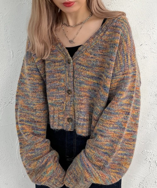 apres jour mignon（アプレジュールミニョン）の「メランジ袖ボリュームショートカーディガン【ZOZOTOWN限定アイテム】（カーディガン/ボレロ・レディース・ブラウン系その他/その他/ブルー系その他・フリー/X-LARGE）」の17枚目の写真