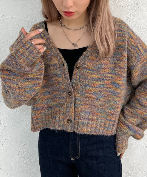 apres jour mignon（アプレジュールミニョン）の「メランジ袖ボリュームショートカーディガン【ZOZOTOWN限定アイテム】（カーディガン/ボレロ・レディース・ブラウン系その他/その他/ブルー系その他・フリー/X-LARGE）」の18枚目の写真