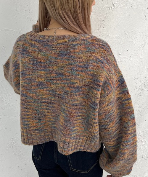 apres jour mignon（アプレジュールミニョン）の「メランジ袖ボリュームショートカーディガン【ZOZOTOWN限定アイテム】（カーディガン/ボレロ・レディース・ブラウン系その他/その他/ブルー系その他・フリー/X-LARGE）」の19枚目の写真