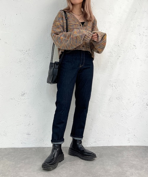 apres jour mignon（アプレジュールミニョン）の「メランジ袖ボリュームショートカーディガン【ZOZOTOWN限定アイテム】（カーディガン/ボレロ・レディース・ブラウン系その他/その他/ブルー系その他・フリー/X-LARGE）」の21枚目の写真