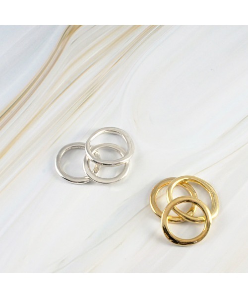 Losau（ロサウ）の「Losau ロサウ / Distortion double ring シルバー925ディストーショントリプルリング / lo-r013（リング・レディース・シルバー/ゴールド・5号/7号/9号/11号/13号/15号）」の6枚目の写真