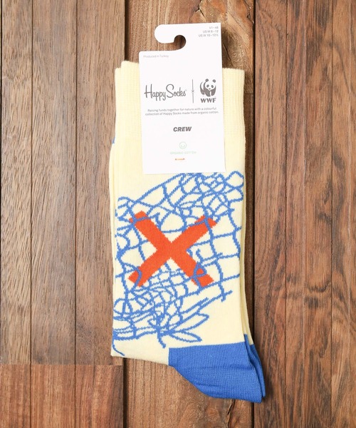 Happy Socks（ハッピーソックス）の「『HAPPY SOCKS』WWF(世界自然保護基金) コラボモデル（ソックス/靴下・レディース・アイボリー/ブルー/オレンジ/ピンク/ホワイト・SMALL/MEDIUM）」の3枚目の写真