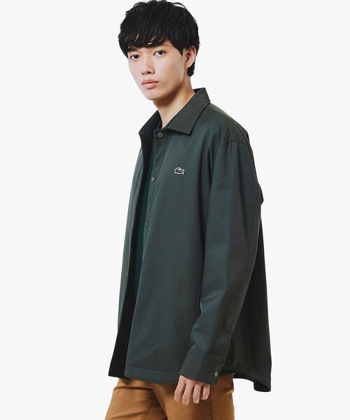 【LACOSTE】プレーン×バッファローチェックリバーシブルシャツアウター プレーン×バッファローチェックリバーシブルシャツアウター（シャツ