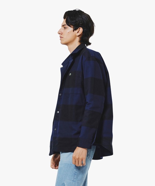 プレーン×バッファローチェックリバーシブルシャツアウター（シャツ