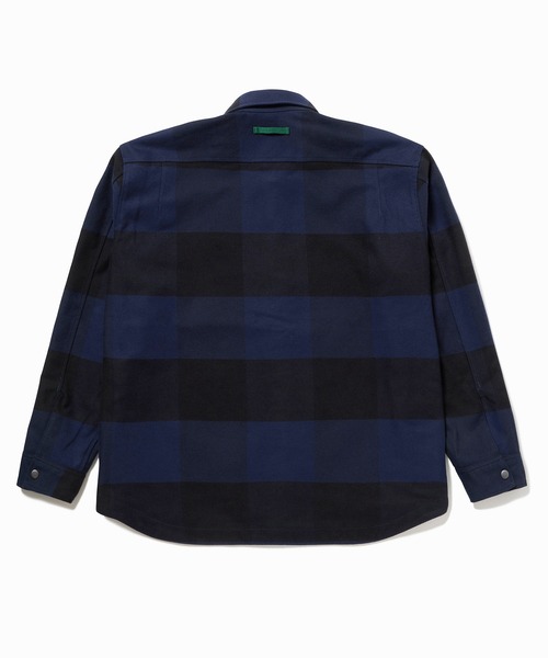 プレーン×バッファローチェックリバーシブルシャツアウター（シャツ