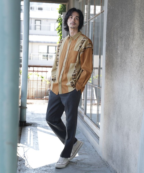 niko and...（ニコアンド）の「ウール混ヘリンボ－ンスリムパンツ（その他パンツ・メンズ・チャコール/ネイビー/ライトブラウン・MEDIUM/LARGE）」の9枚目の写真