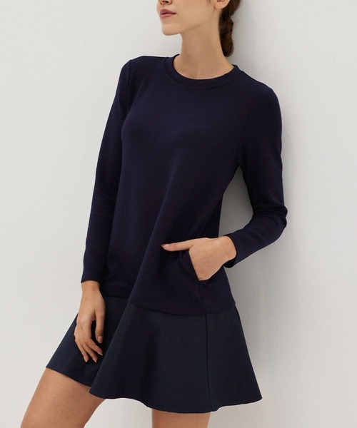 Love,Bonito(ラブボニート)の「ジャーニ ネオプレン Aライン ミニドレス(ワンピース・レディース・ネイビー/ベージュ・X-SMALL/SMALL/MEDIUM/LARGE)」の2枚目の写真