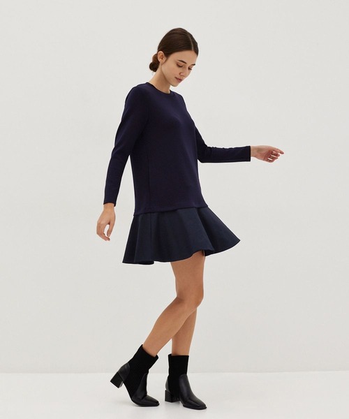 Love,Bonito(ラブボニート)の「ジャーニ ネオプレン Aライン ミニドレス(ワンピース・レディース・ネイビー/ベージュ・X-SMALL/SMALL/MEDIUM/LARGE)」の12枚目の写真