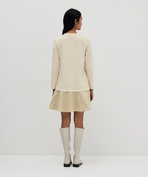 Love,Bonito(ラブボニート)の「ジャーニ ネオプレン Aライン ミニドレス(ワンピース・レディース・ネイビー/ベージュ・X-SMALL/SMALL/MEDIUM/LARGE)」の5枚目の写真