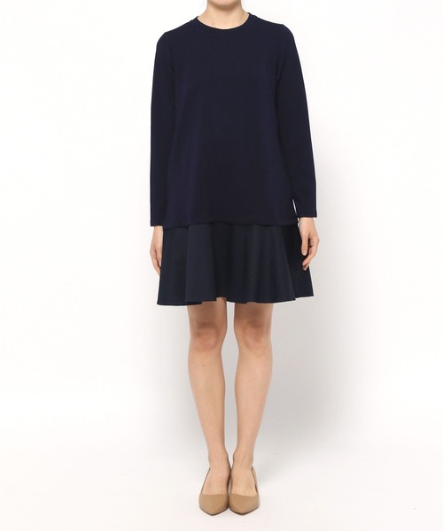 Love,Bonito(ラブボニート)の「ジャーニ ネオプレン Aライン ミニドレス(ワンピース・レディース・ネイビー/ベージュ・X-SMALL/SMALL/MEDIUM/LARGE)」の13枚目の写真