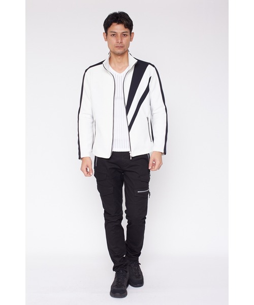 TORNADO MART（トルネードマート）の「TORNADO MART∴バイカラートラックジャージー（ブルゾン・メンズ・ブラック/ホワイト・M/L/LL）」の15枚目の写真