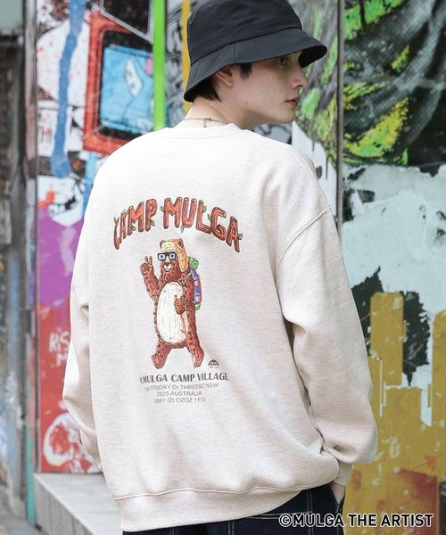 RAGEBLUE(レイジブルー)の「【MULGA THE LIFE】コラボ裏起毛プリントスウェットクルー(スウェット・メンズ・ブラック/ダークグリーン/その他4・MEDIUM/LARGE/SMALL)」の3枚目の写真