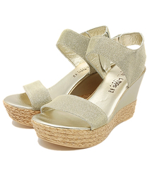 ROSE BUD | (KAREN LIPPS)67001 ELLA LAME ANKLE STRAP WEDGE SANDAL(サンダル)