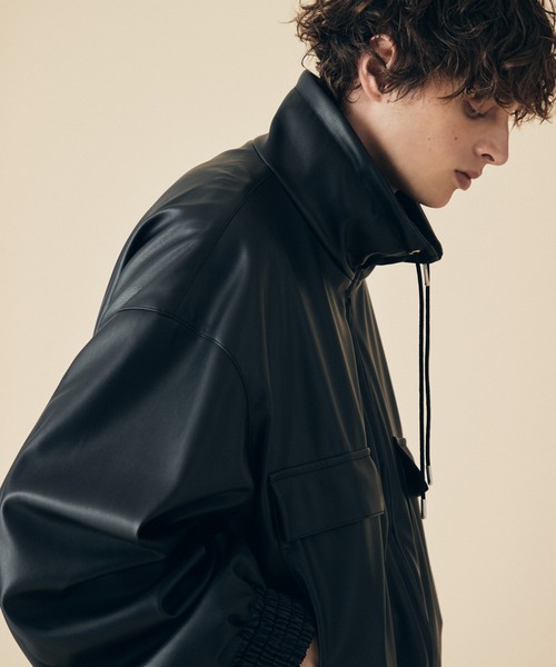 COLUMN（コラム）の「COLUMN / ヴィーガンレザートラックブルゾン