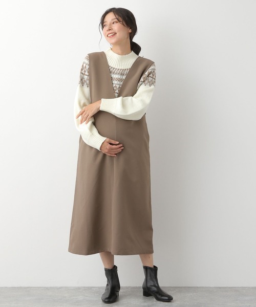 LEPSIM（レプシィム）の「マタニティ／ノルディックガラプルオーバー　168271（マタニティウェア/グッズ・レディース・ネイビー/キャメル/オフホワイト・FREE）」の5枚目の写真