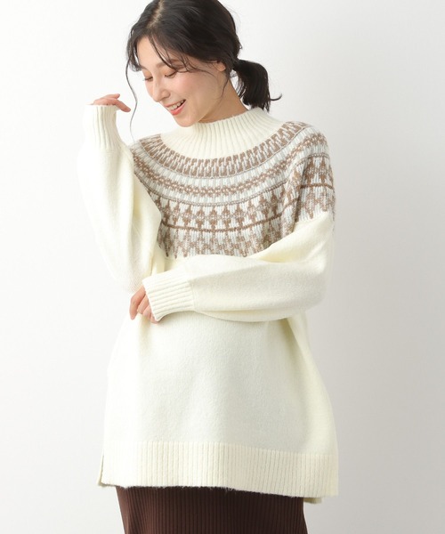 LEPSIM（レプシィム）の「マタニティ／ノルディックガラプルオーバー　168271（マタニティウェア/グッズ・レディース・ネイビー/キャメル/オフホワイト・FREE）」の6枚目の写真