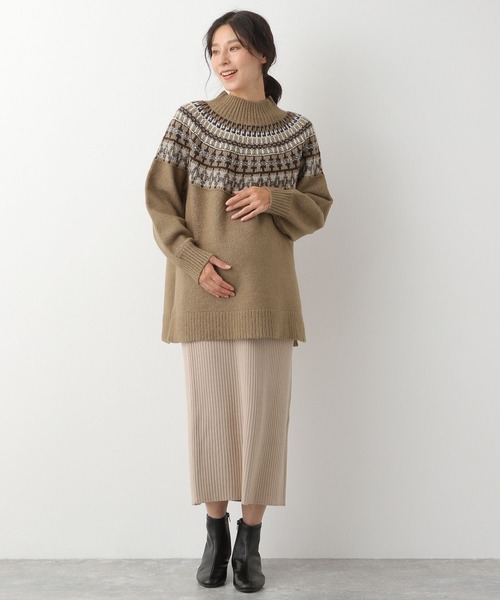 LEPSIM（レプシィム）の「マタニティ／ノルディックガラプルオーバー　168271（マタニティウェア/グッズ・レディース・ネイビー/キャメル/オフホワイト・FREE）」の8枚目の写真